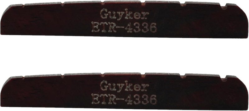 guyker 43mm Guitar Bone Nut - Red Pre-Slotted Bone Nuts for 6 String ST Strat Style Electric Guitar Replacement Parts Accessories 43mm*3.5mm*6mm (2 Pieces), ETR-4336 - Image 1